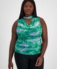Bar II Trendy Plus Size Cowl-Neck Cutout Sleeveless Top & High-Rise Ponte Side-Zip Capri Pants, Exclusively at Macy's