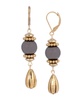 Semi-Precious Fluted Bead Lever Back Earrings