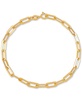 Polished Paperclip Bracelet in 18K Gold over Silver or Sterling Silver