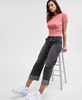 Women's Ribbed Curved-Hem Crewneck Top, Exclusively at Macy's