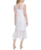 Women's Floral Lace Handkerchief-Hem Midi Dress