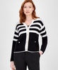 Petite Stripe Jacquard Button-Front Cardigan