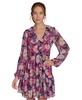 Women's Printed Ruffled Blouson-Sleeve Shift Dress