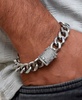 Men's Diamond Pavé Clasp Curb Link Bracelet (1/2 ct. t.w.) in Stainless Steel