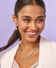Cubic Zirconia Pear & Round 18" Fancy Pendant Necklace in Sterling Silver