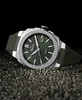 Men's Swiss Automatic Alpiner Green Rubber Strap Watch 41mm