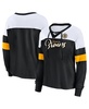 Women's Black Boston Bruins Take the Shot Long Sleeve Lace-Up V-Neck T-Shirt