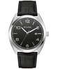 Men's Black Leather Strap Watch 42mm