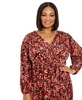 Plus Size Smocked-Trim Long-Sleeve Dress