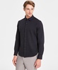 Men's Classic-Fit Heathered Jersey-Knit Button-Down Shirt, Created for Macy's 