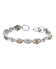 Sterling Silver Tiger's Eye Gemstone Concha Link Bracelet, Size