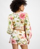 Women's Colette Floral-Print Tie-Front Cropped Top