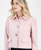 Women's Cropped Button-Front Collared Jacket