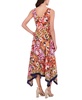 Women's V-Neck Handkerchief-Hem Midi Dress