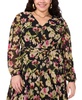 Plus Size Floral-Print Belted Maxi Dress