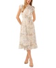 Women's Floral Flutter-Sleeve Midi Dress