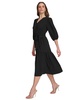 Women's Balloon-Sleeve Tie-Waist Tiered Dress
