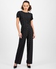 Petite Pull-On Wide-Leg Dot-Print Pants