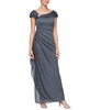 Women's Glittered Ruched Gown