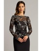 Women's Beacon Belted Embroidered Illusion Gown