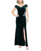 Women's Velvet Off-The-Shoulder Evening Gown