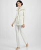 Women's Quilted Faux-Fur Sleeveless Vest, Turtleneck Long-Sleeve Sweater & Flare Leg Compression Pants