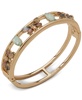 Gold-Tone Mixed Stone Bee-Motif Bangle Bracelet 