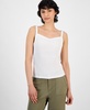 Women's Ribbed Square-Neck Top, Regular & Petites, Exclusively at Macy's