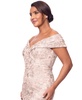 Women's Lace Off-The-Shoulder Side-Slit Gown