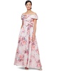 Petite Floral-Print Off-The-Shoulder Gown