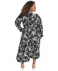 Plus Size Tie-Neck Pleated Skirt Midi Dress