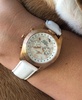Katherine Women's Chronograph White Leather Strap Watch 40mm