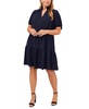 Plus Size Crinkle Short-Sleeve Babydoll Dress