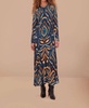 pineapple ikat maxi dress in pineapple ikat blue