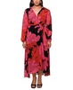 bridge wrap maxi dress in pink blooming floral