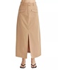 yunes tencel cotton midi skirt in sand