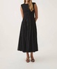 soleil lace midi dress in black