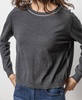oversized saddle sleeve sweater in onyx