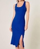 digby ribbed knit tie back bodycon dress in cobalt