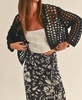 crochet knit cardigan in black
