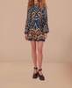 pineapple ikat raglan mini dress in pineapple ikat blue