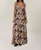 jacquard lurex sleeveless maxi dress in beige