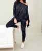 soft stretch asymmetrical tie dye top in onyx