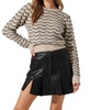 jaylani striped sweater in grey taupe