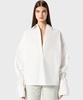 Polo neck blouse in poplin