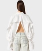 Polo neck blouse in poplin