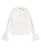 Polo neck blouse in poplin