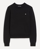 Black Cotton Crew Sweatshirt