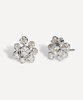 18ct White Gold Marguerite Large Diamond Flower Stud Earrings