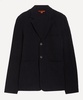 Navy Crinkled Cotton Overshirt
